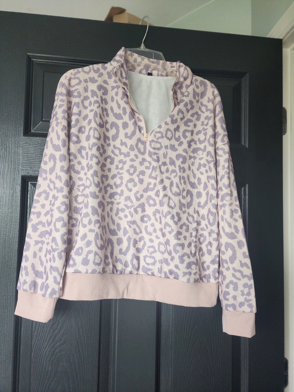 Lavender Leopard Half-Zip Pullover